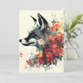 Faire-part Boho Floral Fox Faune Nature (Debout devant)