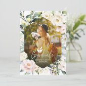 Faire-part Boho Floral Frame Photo Pharmacy School Graduation (Debout devant)