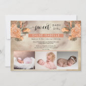 Faire-part Boho Girl 3 Photo Pampas Grass | Naissance florale (Devant)