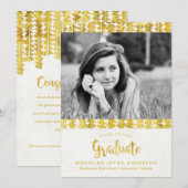 Faire-part Boho Golden Arrows Graduation (Devant / Derrière)