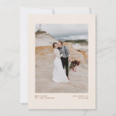 Faire-part Boho minimaliste typographie Elopement en terre cu (Devant)