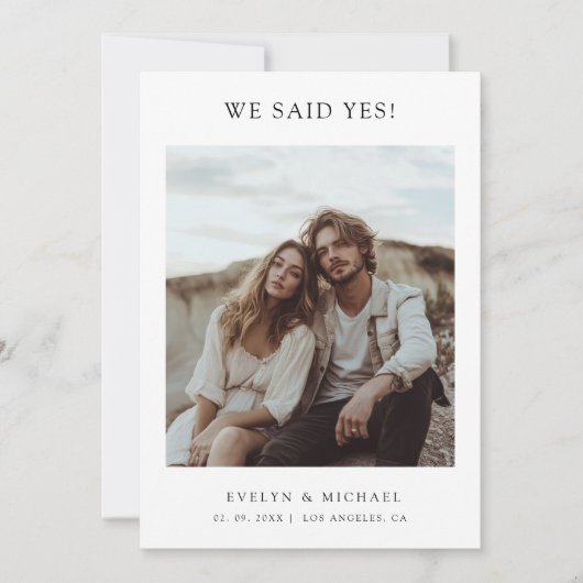 Faire-part Boho Modern Elopement Nous Avons Dit Oui Mariage P (Devant)