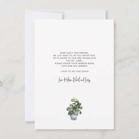 Faire-part Boho Nous avons déplacé Chic Aquarelle Moving (Dos)