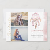 Faire-part Boho Pink Dream Catcher Ajouter Vos Photos Graduat (Devant)