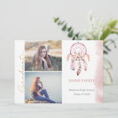 Faire-part Boho Pink Dream Catcher Ajouter Vos Photos Graduat (Debout devant)