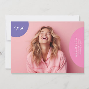 Faire-part Boho Pop Fun Unique Elegant Designer Photo Moderne