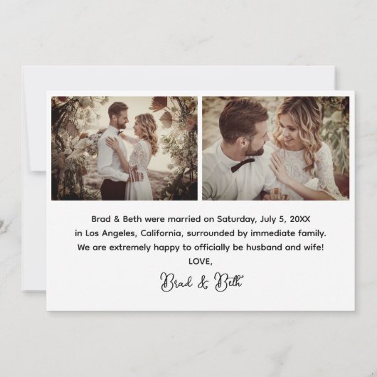 Faire-part Boho Retro Marié 3 Photo Card (Dos)