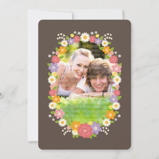 Faire-part Boho Rustic Floral Mariage (Dos)