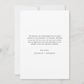 Faire-part Boho Script Just Marié Elopement Mariage Photo (Dos)