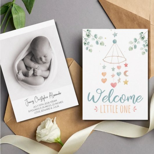 Faire-part Boho Simplicity Welcome Little One Baby