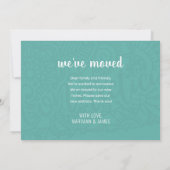 Faire-part Boho Turquoise Floral Connecticut State Moving (Dos)