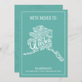 Faire-part Boho Turquoise Floral Mandala Alaska State Moving (Devant / Derrière)