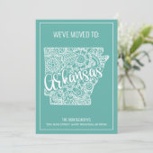 Faire-part Boho Turquoise Floral Mandala Arkansas State Movin (Debout devant)