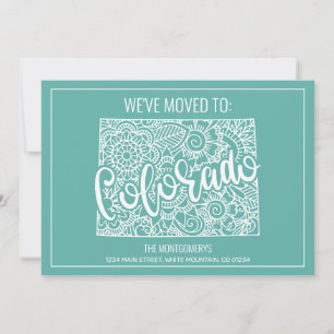 Faire-part Boho Turquoise Floral Mandala Colorado State Movin