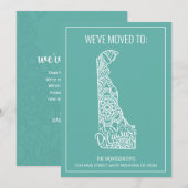 Faire-part Boho Turquoise Floral Mandala Delaware État Déména (Devant / Derrière)