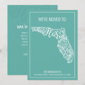 Faire-part Boho Turquoise Floral Mandala Florida State Moving (Devant / Derrière)