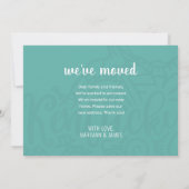 Faire-part Boho Turquoise Floral Mandala Kentucky State Movin (Dos)