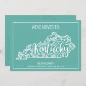 Faire-part Boho Turquoise Floral Mandala Kentucky State Movin (Devant / Derrière)