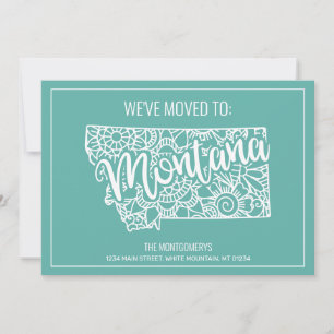 Faire-part Boho Turquoise Floral Mandala Montana Moving