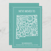 Faire-part Boho Turquoise Floral Mandala New Mexico State Mov (Devant / Derrière)