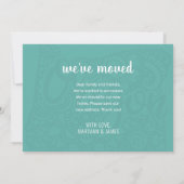 Faire-part Boho Turquoise Floral Mandala Oregon State Moving (Dos)