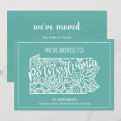 Faire-part Boho Turquoise Floral Mandala Pennsylvania State M (Devant / Derrière)