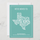 Faire-part Boho Turquoise Floral Mandala Texas State Moving (Devant)