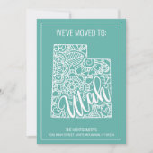 Faire-part Boho Turquoise Floral Mandala Utah State Moving (Devant)