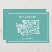 Faire-part Boho Turquoise Floral Mandala Washington State Mov (Devant / Derrière)