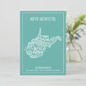 Faire-part Boho Turquoise Floral West Virginia State Moving (Debout devant)