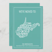 Faire-part Boho Turquoise Floral West Virginia State Moving (Devant / Derrière)