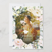 Faire-part Boho Verdure Cadre Floral Photo Graduation (Devant)