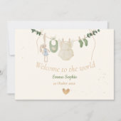 Faire-part Boho Whimsical Baby Clothes (Devant)