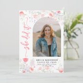 Faire-part Boho wildflower arch photo graduation  (Debout devant)