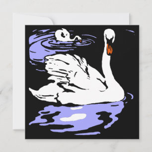 Faire-part Bois de la ferme victorienne Animaux Swans