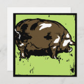 Faire-part Bois de l'État victorien Animaux de ferme Cochons (Devant / Derrière)