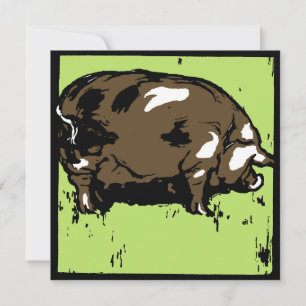 Faire-part Bois de l'État victorien Animaux de ferme Cochons