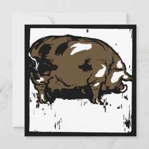Faire-part Bois de l'État victorien Animaux de ferme Cochons