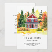 Faire-part Bois rustique de la maison Nous avons déménagé l'a (Devant / Derrière)