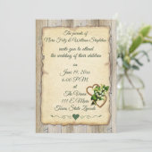 Faire-part Bois rustique simple et vieux papier, Lily & Heart (Debout devant)