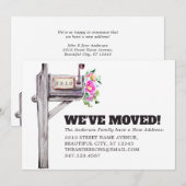 Faire-part Boite aux lettres moderne aquarelle florale Nouvel (Devant / Derrière)