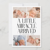 Faire-part Bold Little Miracle Christmas White Photo Birth (Devant)
