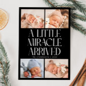 Faire-part Bold Little Miracle Xmas Black Photo Birth