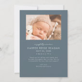 Faire-part Bold Little Miracle Xmas Slate Blue Photo Birth (Dos)