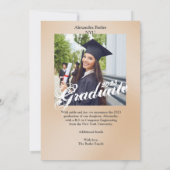 Faire-part Bold Modern Gold Photo Collage Classe de graduatio (Dos)