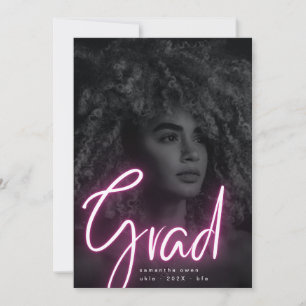 Faire-part Bold Pink Neon Grad Modern Photo University