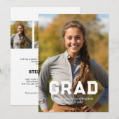 Faire-part Bold Sport Athlete Photo Grad (Devant / Derrière)