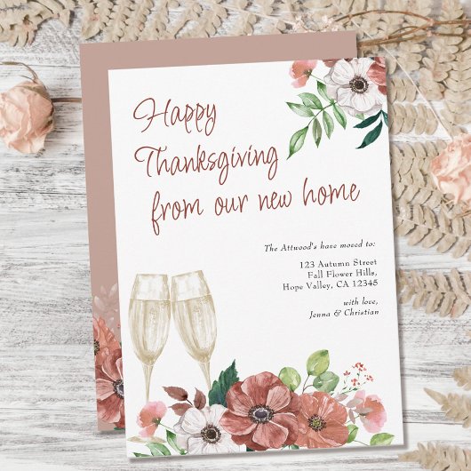 Faire-part Bon thanksgiving de New Home Autumn Flower