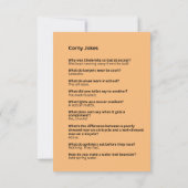 Faire-part Bon thanksgiving Dîner table corny plaisanteries (Dos)