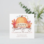 Faire-part Bon thanksgiving migre Nouveau Citrouille d'adress (Debout devant)